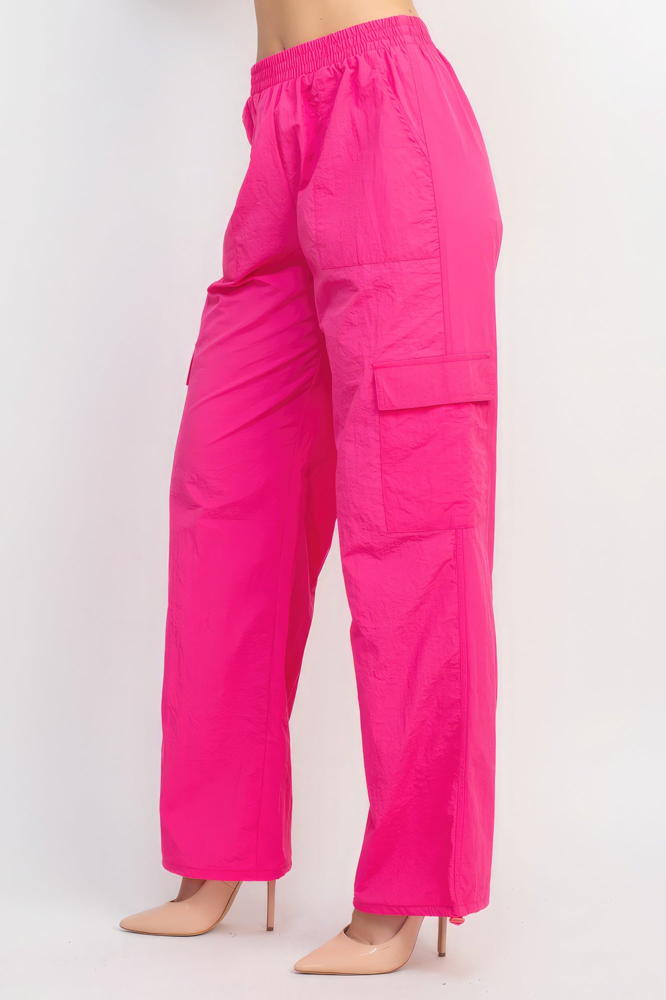 Cargo High-Rise Parachute Pants