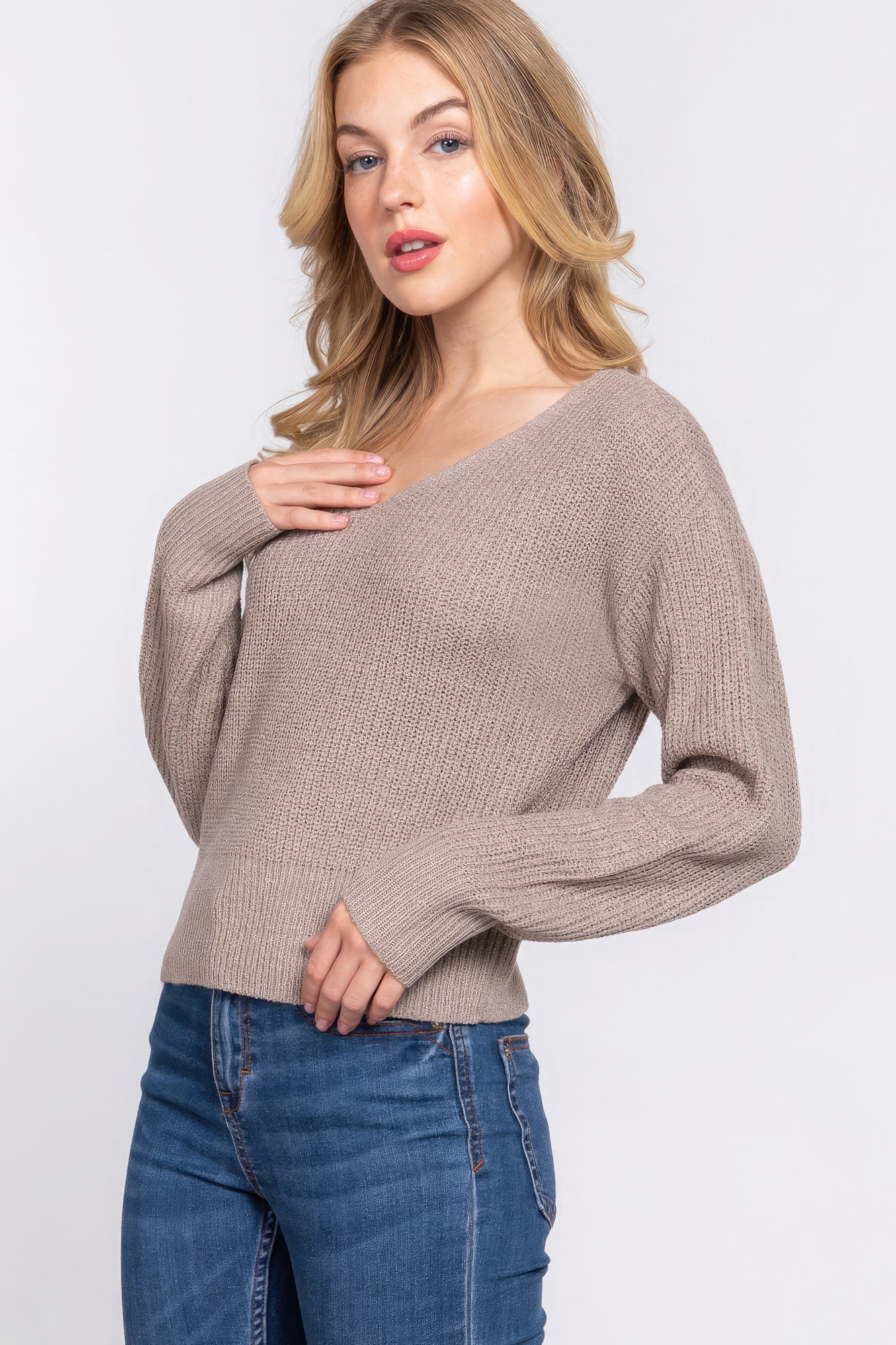 Dolman Slv Suéter con espalda abierta y tiras | ¡6 opciones de color!