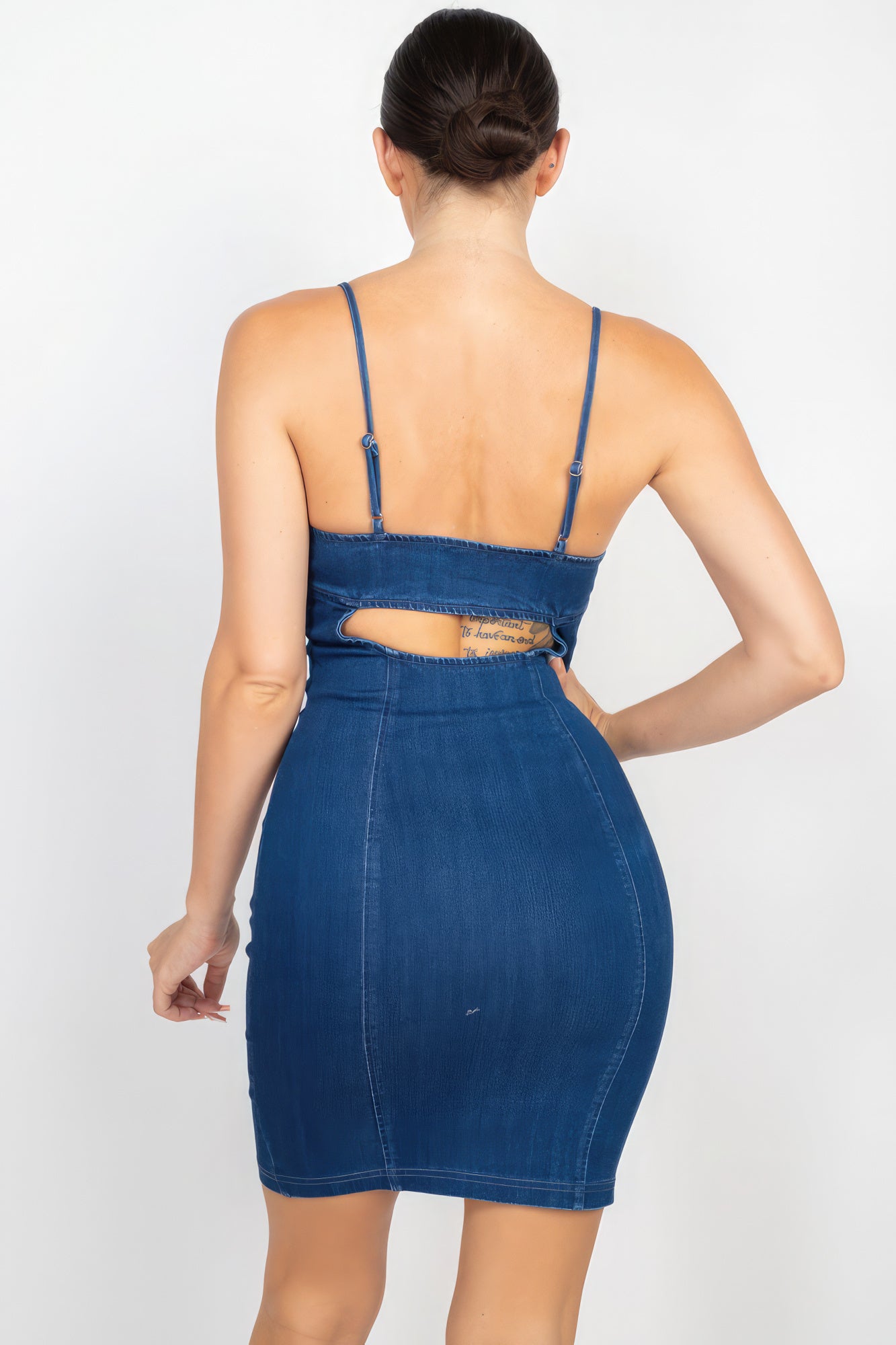 Front Button Denim Mini Dress