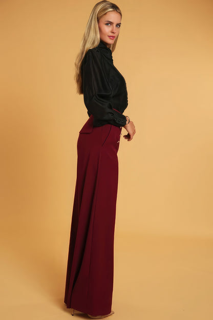 Pantalones elegantes de talle alto