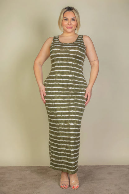 Plus Size Tie Dye Tank Bodycon Maxi Dress