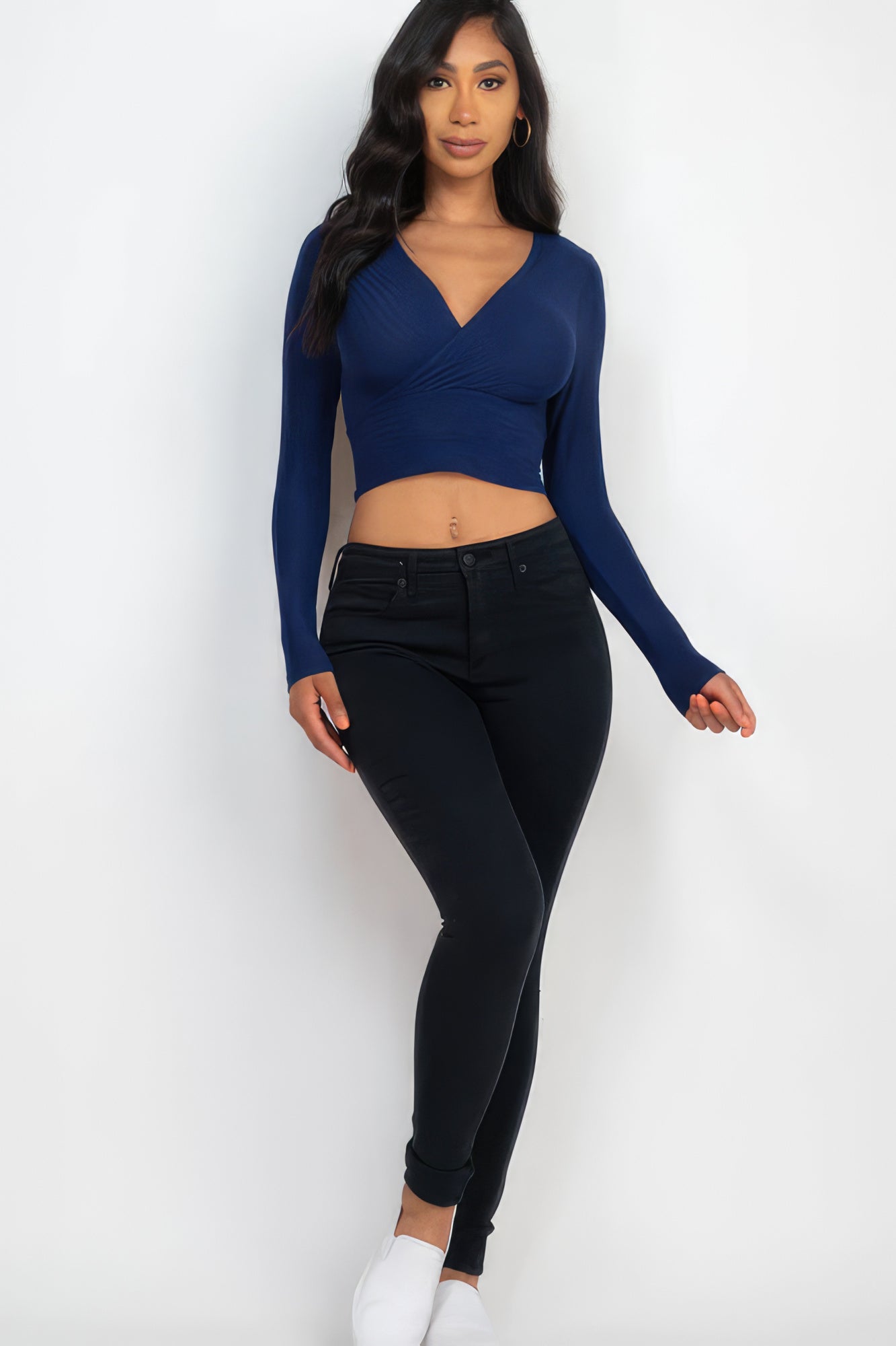 Ribbed Wrap Front Long Sleeve Top | 8 Color Options!