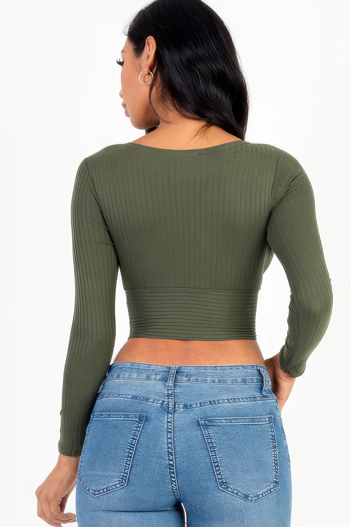 Ribbed Wrap Front Long Sleeve Top | 8 Color Options!