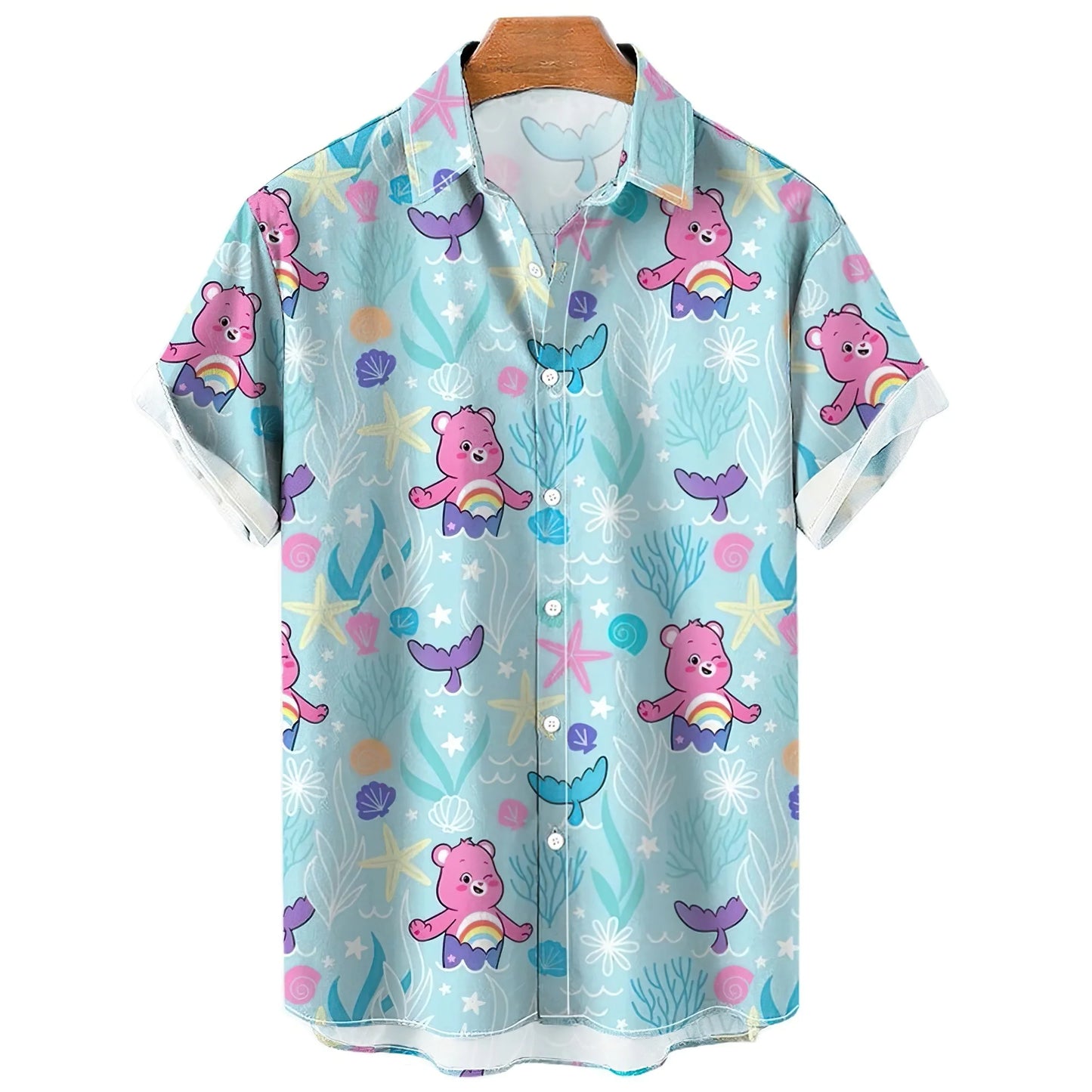 Duck Summer Beach Shirt Men Floral Fashion Hawaiian Casual Short Sleeve Single-Breasted Imported Clothing