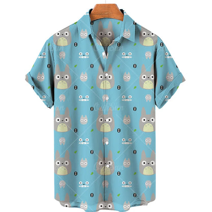 Duck Summer Beach Shirt Men Floral Fashion Hawaiian Casual Short Sleeve Single-Breasted Imported Clothing