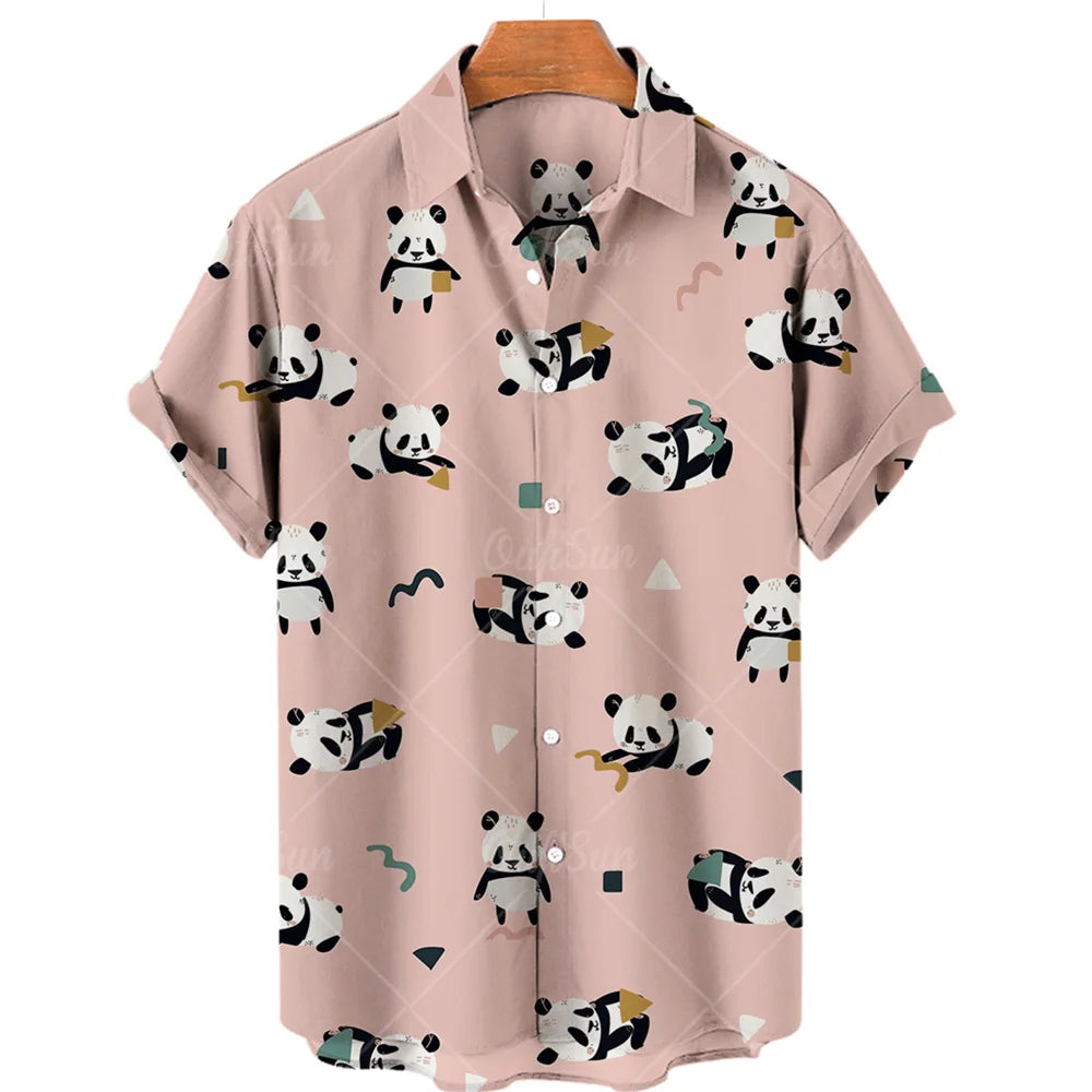 Duck Summer Beach Shirt Men Floral Fashion Hawaiian Casual Short Sleeve Single-Breasted Imported Clothing