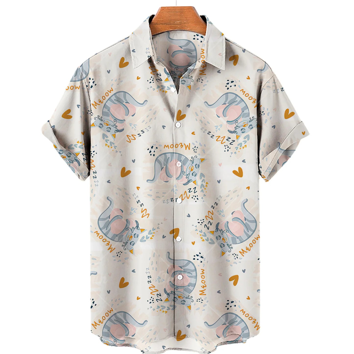 Duck Summer Beach Shirt Men Floral Fashion Hawaiian Casual Short Sleeve Single-Breasted Imported Clothing